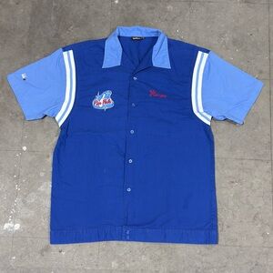 Vintage 2002 The Simpsons Homer Pin Pals Chainstitch Bowling Shirt Large  RARE